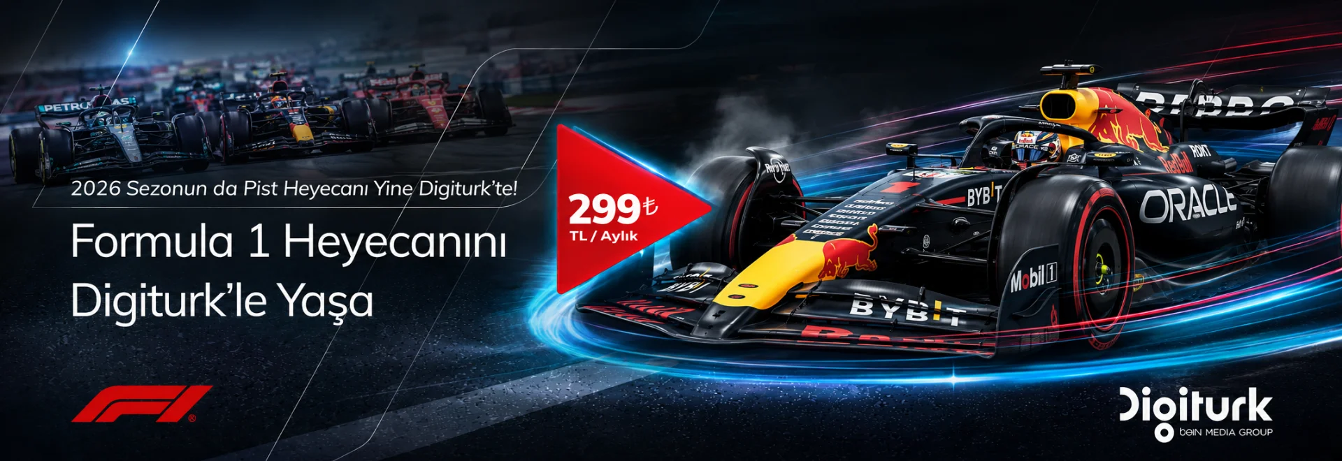 Formula 1 heyecanını Digiturk’le yaşa — ayda 299 TL